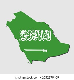 Saudi Arabia Map Flag