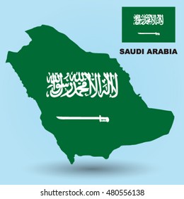 Saudi Arabia Map Flag Stock Vector (Royalty Free) 480556138 | Shutterstock