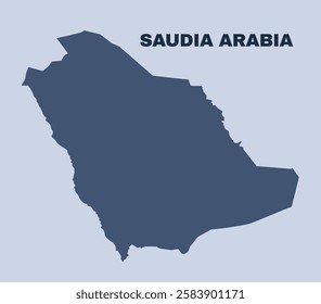 Saudi Arabia map flat border outline vector