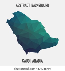Saudi Arabia map in geometric polygonal style.Abstract tessellation,modern design background. Vector illustration EPS8