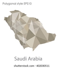 Saudi Arabia map in geometric polygonal style.Abstract gems triangle,modern design background.