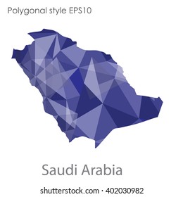 Saudi Arabia map in geometric polygonal style.Abstract gems triangle,modern design background.
