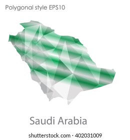 Saudi Arabia map in geometric polygonal style.Abstract gems triangle,modern design background.