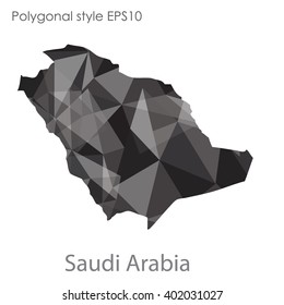 Saudi Arabia map in geometric polygonal style.Abstract gems triangle,modern design background.