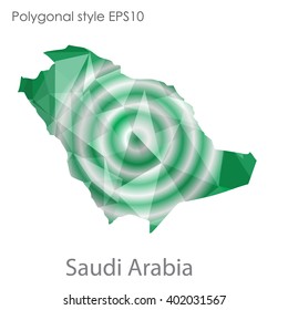 Saudi Arabia map in geometric polygonal style.Abstract gems triangle,modern design background.