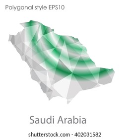 Saudi Arabia map in geometric polygonal style.Abstract gems triangle,modern design background.