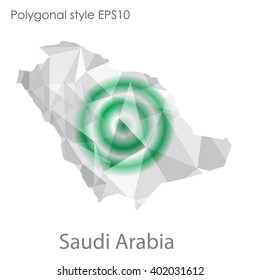 Saudi Arabia map in geometric polygonal style.Abstract gems triangle,modern design background.