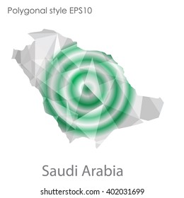 Saudi Arabia map in geometric polygonal style.Abstract gems triangle,modern design background.