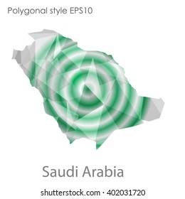 Saudi Arabia map in geometric polygonal style.Abstract gems triangle,modern design background.