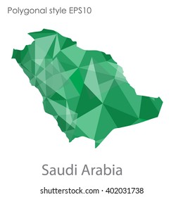 Saudi Arabia map in geometric polygonal style.Abstract gems triangle,modern design background.