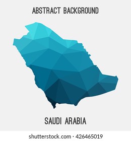 Saudi Arabia map in geometric polygonal style.Abstract tessellation,modern design background. Vector illustration EPS8