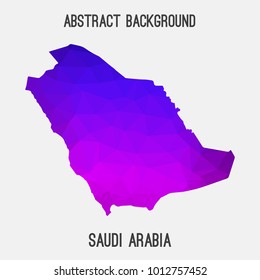 Saudi Arabia map in geometric polygonal,mosaic style.Abstract tessellation,modern design background,low poly. Vector illustration.
