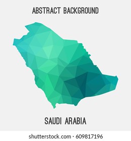 Saudi-Arabien Karte im geometrischen Polygonal, Mosaik-Stil.Abstrakte Tessellation, modernes Design, Low-Poly-Hintergrund.  Vektorgrafik.