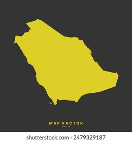 Saudi Arabia map golden yellow color High Detailed on gray background. Abstract design vector illustration eps 10