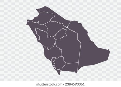 Saudi Arabia Map Graphite Color on White Background quality files Png