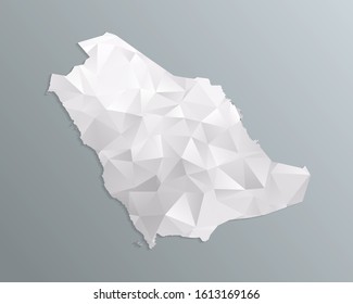 Saudi Arabia map gray in polygonal style on dark background. isolated vector illustration eps 10.