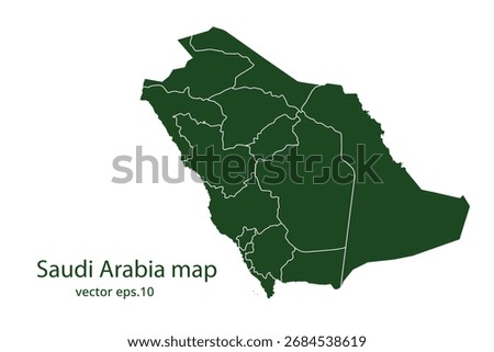 Saudi Arabia map High Detailed on white background. Abstract design vector illustration eps 10

