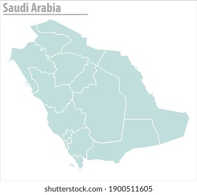 saudi arabia map illustration vector detailed saudi arabia map with regions.