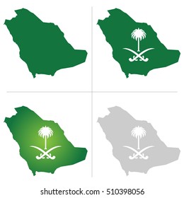 Saudi Arabia Map And National Logo