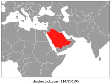  Saudi Arabia map on gray base 