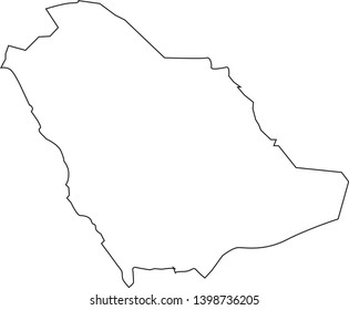 Saudi Arabia map on white background