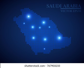 Saudi Arabia map page symbol for your web site design Saudi Arabia map logo, app, UI. Wire frame 3D mesh polygonal network line, design sphere, dot and structure.