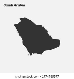Saudi Arabia map silhouette. Vector illustration.