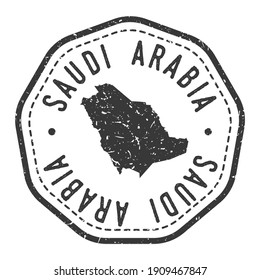 Saudi Arabia Map Stamp Retro Postmark. Silhouette Postal Passport. Seal Round Vector Icon. Badge Vintage Postage Design.