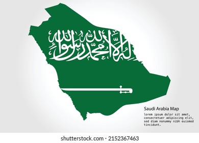 Arabia Saudita Mapa rayas. Color de la ilustración del vector en el fondo blanco