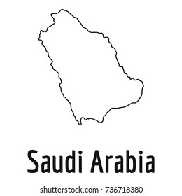 Saudi Arabia map thin line. Simple illustration of Saudi Arabia map vector isolated on white background