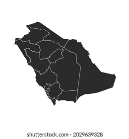 Saudi-Arabien-Karte, Vektorgrafik, dunkle Farbe.einzeln auf transparentem Hintergrund. 