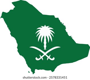 Saudi Arabia Map Vector – High-Quality Geographic Illustration.