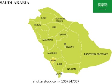 Saudi Arabia map vector illustration
