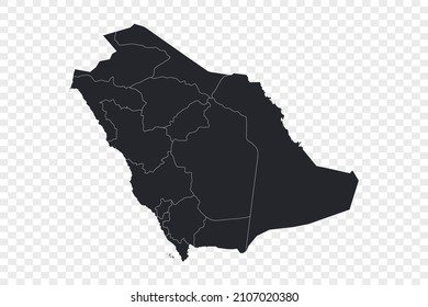 Saudi Arabia map vector, isolated on transparent background