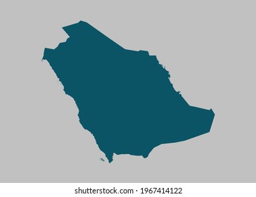 Saudi Arabia map vector,Not isolated ocean blue color on gray background