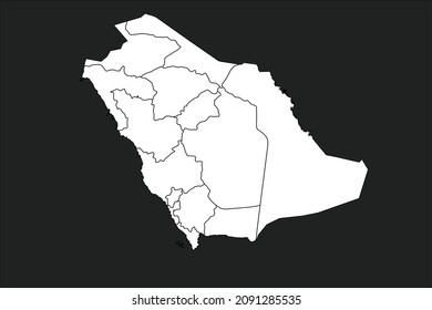 Saudi Arabia Map White Color On Stock Vector (Royalty Free) 2091285535 ...