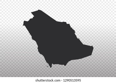 Saudi Arabia Map - World Map International vector template isolated on transparent background - Vector illustration eps 10