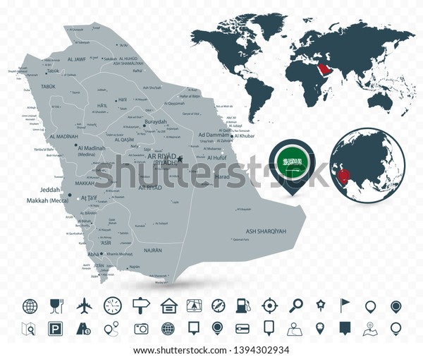 Saudi Arabia Map World Isolated 600w 1394302934 