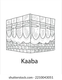 Saudi Arabia Mecca Kaaba Hand Drawing Stock Vector (Royalty Free ...