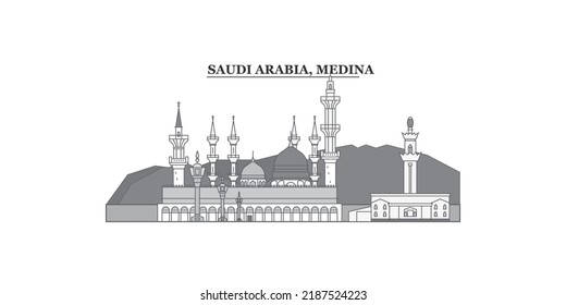 Saudi-Arabien, Skyline der Medina, einzelne Vektorgrafik, Symbole