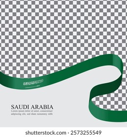 Saudi Arabia national flag ribbon stock vector 