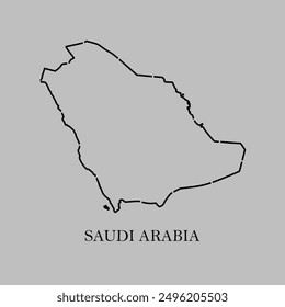  Saudi Arabia Outline map. Abstract design, vector illustration