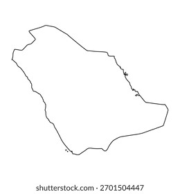 Saudi Arabia outline map. Saudi Arabia map vector. Saudi Arabia map on white background