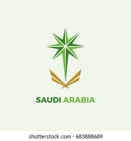 Saudi Arabia Palm Creative Logo Vector