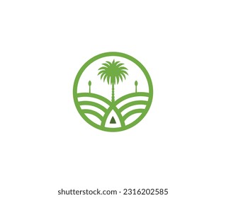 Saudi Arabia palm green logo Palm tree summer logo template vector illustration