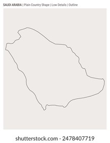 Saudi Arabia plain country map. Low Details. Outline style. Shape of Saudi Arabia. Vector illustration.