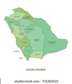 Saudi Arabia regions, vector geography background