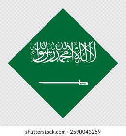 Saudi Arabia rhombus flag. Vector illustration.