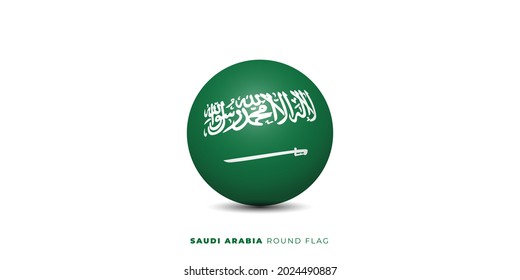 Saudi Arabia Round flag vector illustration. Saudi Arabia Independence day. Good template for Saudi Arabia Independence day or national day design