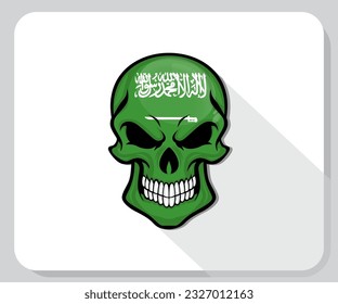Icono del Orgullo de la Bandera de Cráneo de Arabia Saudita

